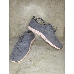 Cole Haan Zerogrand Women Sz 9B Stitchlite Shoes Knit Gray Pink Wingtip Oxford